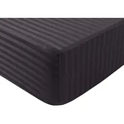 Простыня Iris Home Отель Сатин Страйп на резинке 200х90х25 см черная (svt-2000022319386)
