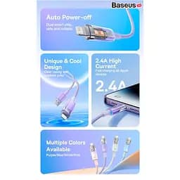 Кабель Baseus Explorer Series Fast Charging Cable with Smart Temperature Control Cable USB to Lightning 2.4A 1m CATS010002 White - мініатюра 9