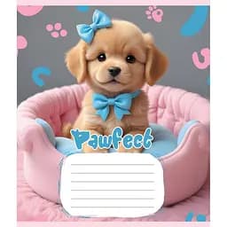 Зошит учнівський "Цуценята" Leader 012-510126C-2 в косу лінію, 12 аркушів