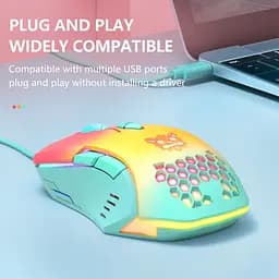 Комп'ютерна мишка Onikuma дротова C12 6400 DPI ігрова для ПК і ноутбука 7 кнопок RGB підсвітка - мініатюра 6