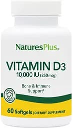 Вітаміни та мінерали Natures Plus Vitamin D3 10000 IU, 60 капсул
