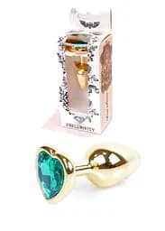 Анальная пробка Jawellery Gold Heart PLUG Green Boss Series 64-00042 98262