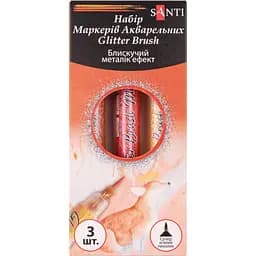 Набор акварельных маркеров Santi Glitter Brush Оттенки желтого 3 шт. (390772)