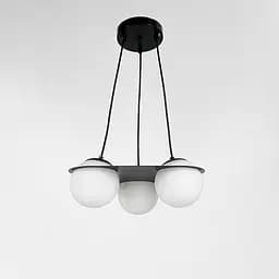 Подвесная люстра с тремя плафонами в сферических мотивах Ст. 922/3 BK+WT | Line F