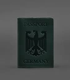 Кожаная обложка для паспорта с гербом Германии зеленая Crazy Horse