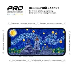 Захисне скло для Apple iPhone 13 Pro Max/14 Plus, Pro 3D LE, повноекранне 3D скло з рамкою, глянцеве, загартоване, протиударне, ультратонке, поліпшене олеофобне і гідрофобне покриття, 9H, повне проклеювання, ArmorStandart (ARM65655) - мініатюра 5