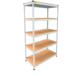 Металевий стелаж Emby Light Series (розмір 1800х900x450мм) 5 полиць ДСП до 100кг Білий