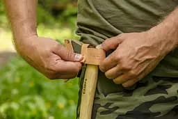 Сокира Neo Tools універсальна Bushcraft руків'я ясен 34.5см 400 г шкіряний чохол (63-119) - мініатюра 3