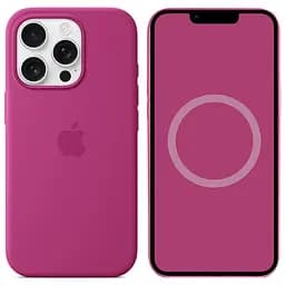 Чохол Silicone case (AAA) with Magsafe and Animation для Apple iPhone 16 Pro Max (6.9) Fuchsia