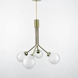 Елегантна латунна люстра на 4 матових плафони Line.F J 061/4