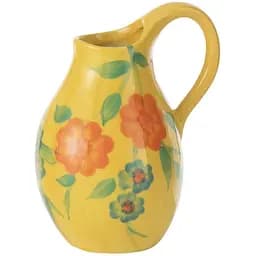 Ваза - кувшин J-line желтая с ручной росписью 16 см (533921)