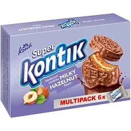 Печиво-сендвіч Konti Super Kontik зі смаком фундука молочний 270 г