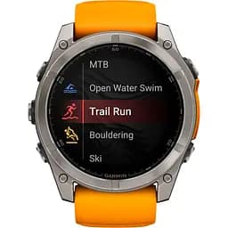 Смарт-годинник Garmin Fenix 8 AMOLED Sapphire 51mm Titanium with Spark Orange/Graphite Silicone Band (010-02905-10) [115048] - мініатюра 9