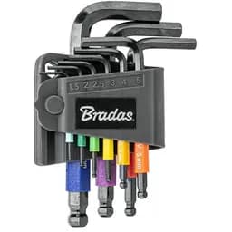 Набір шестигранних ключів Bradas з кульковим наконечником HX 1,5-10 мм 9 шт короткі (DIY-HKB71-SH/B)