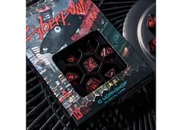 Набір кубиків Cyberpunk Red Dice Set - Blood over Chrome , 7 шт. (SCPU01) - мініатюра 6