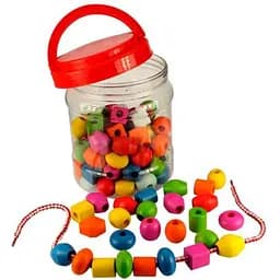 Деревянная шнуровка Viga Toys Бусины 90 шт. (58304)
