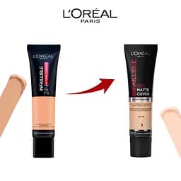 Тональний крем L'Oreal Paris Infaillible 32H Matte Cover SPF 25 відтінок 145 (Rose Beige) 30 мл - мініатюра 2