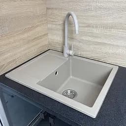 Adamant Набір кухонний Minimal, штучний камінь, прямокут., з крилом, 615х495х200мм, чаша - 1, врізна, Сахара + змішувач та дозатор - мініатюра 2