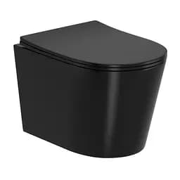 Унитаз подвесной Imprese Jess Rimless темно черный матовый с сидением Soft Close i11330MB