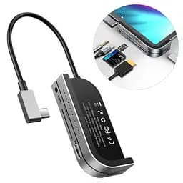 Мультипортовий адаптер USB Хаб Baseus Bend Angle No.7 Multifunctional Type-C Converter CAHUB-WJ0G Dark Grey