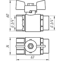 Кран кульовий прямий Q Professional 3/4″ ЗВ КБ PN40 QP152 - мініатюра 4