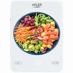 Ваги кухонні Adler AD 3177 white електронні/10кг/г; мл, унція/ USB type C/ автовимкнення/ скло - мініатюра 6