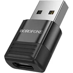 Адаптер перехідник Borofone BV18 ​​USB to Type-C F чорний