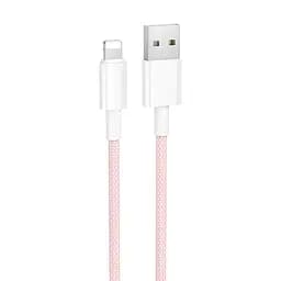 Дата кабель Borofone BX117 Source USB to Lightning 2.4A (1m) Pink