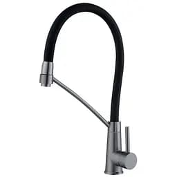 Смеситель для кухни с силиконовым изливом Zerix FUL-017 graphite refl.black ZX5995, Графит