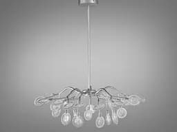 Лаконичная новинка, люстра в спальню "Светлячок", 30 ламп, хром сатин