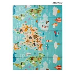 Дитячий килимок Poppet Карта світу та Гірська дорога двосторонній складний 200х150x1 см (PP028-150H) - мініатюра 2