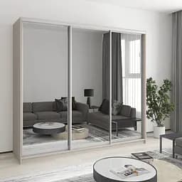 Шкаф-купе трехдверный MebelStar Стандарт AL 3 Зеркала 230x45x210 см Кашемир (MBS-3003)