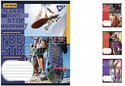 Зошити учнівські 18 аркушів клітинка. YES Freestyle street, 25 шт. в упаковці