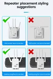 Бездротовий Wi-Fi підсилювач-повторювач (репітер) сигналу 300 Мбіт/с, 2.4 ГГц, з подовженням радіусу дії - мініатюра 5