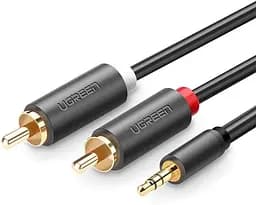 Кабель Ugreen AV102 AUX 3.5мм TRS - RCAx2 M/M 1.0м Black (10772)