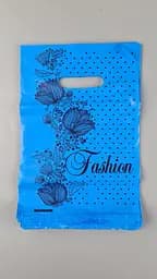 Пакет із прорізною ручкою (20*30)"Fashion квіти Блакитний"Леомі (100 шт.)