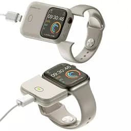 Портативний ЗП Charging Soft Case for Apple Watch 44/45mm 1200 mAh Moon White - мініатюра 5