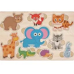 Дерев'яний пазл кольоровий Дикі звірята