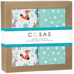 Пелюшки дитячі багаторазові Cosas Wood Animals CS1 2 шт 80х100 см (Бязь_ЗвіріМухомори_ЗорепадМ'ята)