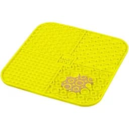 Миска-килимок для собак та котів Waudog Silicone для злизування 190х190х10 мм жовтий - мініатюра 4