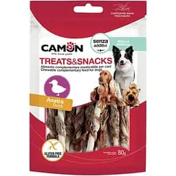 Снек для собак Camon палички з яловичої шкіри обмотані качиною грудкою 80 г 