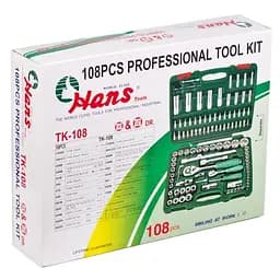 Набір торцевих головок Hans професійний 1/4DR4-14 мм та 1/2DR10-32 мм 108 предметів (TK-108) - мініатюра 8