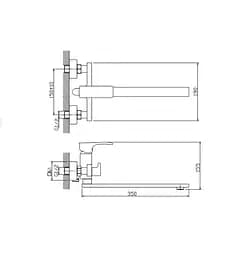 Змішувач для ванни Haiba Monaco 006 Euro (HB9652) - мініатюра 2