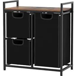 Кошик для білизни Costway Nordi 58 л в стилі Loft чорний