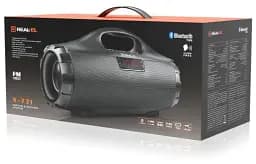 Колонка портативна 2.0 Real-El X-731 Black, 2 x 9 Вт пластиковий корпус, Bluetooth, MicroSD/USB рідер, FM-приймач, живлення від акумулятора, 3600мАхгод - мініатюра 6