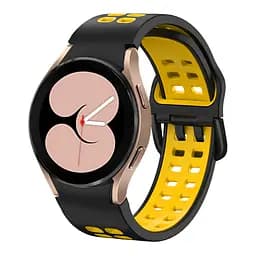 Ремінець для Samsung Galaxy Watch 4 44mm - чорно-жовтий ширина кріплення 20мм силікон перфорація розмір L Watchbands Galaxy Sport (WB00S4GALAXYSPORT4444) - мініатюра 2
