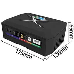 ДБЖ UPS DC 60W 20800mAh для роутера, терміналу, камери DC2060P/DCP60W DC5.5x2.5 мм: 4x12V(5A)/ 1x9V-12V/ 1x5V / 2xUSB/ POE LCD Black - мініатюра 4