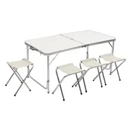 Стол со стульями Lugi 8812-4 раскладной 120х60х55 см белый