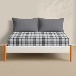 Простирадло Cosas на резинці фланель 80х160 basalt tartan, чорний (Flannel_BasaltTartan_80x160x20) - мініатюра 4
