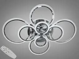 Люстра стельова LED Diasha A8022/8HR Ring, 175W, 3200K-6500K, акрил, сучасний стиль з пультом управління
